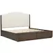 Athens Ivory and Chocolate Performance Fabric King Upholstered Storage Panel Bed