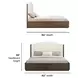 Athens Ivory and Chocolate Performance Fabric King Upholstered Storage Panel Bed