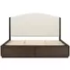 Athens Ivory and Chocolate Performance Fabric King Upholstered Storage Panel Bed