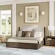 Athens Ivory and Chocolate Performance Fabric King Upholstered Storage Panel Bed