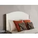 Athens Ivory and Chocolate Performance Fabric Queen Upholstered Panel Bed