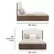 Athens Ivory and Chocolate Performance Fabric Queen Upholstered Panel Bed