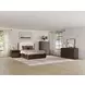 Athens Ivory and Chocolate Performance Fabric Queen Upholstered Panel Bed
