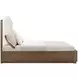 Athens Ivory and Chocolate Performance Fabric Queen Upholstered Panel Bed