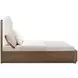 Athens Ivory and Chocolate Performance Fabric Queen Upholstered Storage Panel Bed