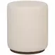 Lyra Cream Upholstered Round Pouf Ottoman