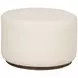 Lyra Ivory Upholstered Round Pouf Ottoman