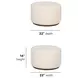 Lyra Ivory Upholstered Round Pouf Ottoman