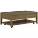 Reed Driftwood Oak Rectangular Coffee Table with Casters