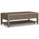Reed Driftwood Oak Rectangular Coffee Table with Casters