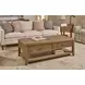 Reed Driftwood Oak Rectangular Coffee Table with Casters