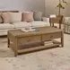 Reed Driftwood Oak Rectangular Coffee Table with Casters