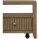 Reed Driftwood Oak Square Glass Top Coffee Table with Casters