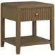 Reed Driftwood Oak Square Glass Top Occasional Table Set with Casters