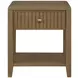 Reed Driftwood Oak Square Glass Top Occasional Table Set with Casters