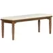 Azalea Oatmeal Performance Fabric Upholstered Dining Bench
