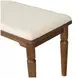 Azalea Oatmeal Performance Fabric Upholstered Dining Bench