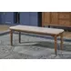 Azalea Oatmeal Performance Fabric Upholstered Dining Bench