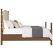 Azalea Oatmeal and Walnut Performance Fabric King Upholstered Panel Bed