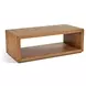 Waterfall Light Oak Rectangular Coffee Table with Casters