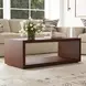 Waterfall Dark Brown Rectangular Coffee Table with Casters