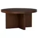 Waterfall Walnut Brown Round Coffee Table