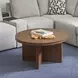 Waterfall Walnut Brown Round Coffee Table