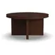 Waterfall Walnut Brown Round Coffee Table