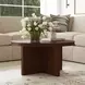 Waterfall Walnut Brown Round Coffee Table
