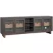Waterfall Deep Ebony and Brown 92" TV Stand with USB Charging