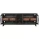 Waterfall Deep Ebony and Brown 92" TV Stand with USB Charging