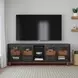 Waterfall Deep Ebony and Brown 92" TV Stand with USB Charging