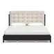 Waterfall Cream and Deep Ebony Performance Fabric King Upholstered Panel Bed