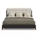 Waterfall Cream and Deep Ebony Performance Fabric King Upholstered Panel Bed
