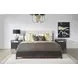 Waterfall Cream and Deep Ebony Performance Fabric King Upholstered Panel Bed