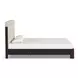 Waterfall Cream and Deep Ebony Performance Fabric King Upholstered Panel Bed