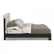 Waterfall Cream and Deep Ebony Performance Fabric King Upholstered Panel Bed