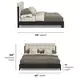 Waterfall Cream and Deep Ebony Performance Fabric Queen Upholstered Panel Bed