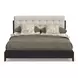 Waterfall Cream and Deep Ebony Performance Fabric Queen Upholstered Panel Bed