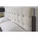 Waterfall Cream and Deep Ebony Performance Fabric Queen Upholstered Panel Bed