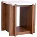Lincoln White and Walnut Rectangular Stone Top End Table