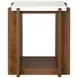 Lincoln White and Walnut Rectangular Stone Top End Table