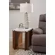 Lincoln White and Walnut Rectangular Stone Top End Table