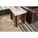 Lincoln White and Walnut Rectangular Stone Top End Table