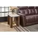 Lincoln White and Walnut Rectangular Stone Top End Table