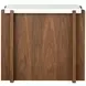 Lincoln White and Walnut Rectangular Stone Top End Table