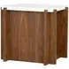 Lincoln White and Walnut Rectangular Stone Top End Table