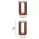 Lincoln Walnut and White Square Stone Top Accent Table