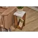 Lincoln Walnut and White Square Stone Top Accent Table