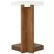 Lincoln Walnut and White Square Stone Top Accent Table
